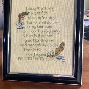 Fisherman’s Prayer Framed Cross-Stitched Verse